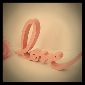 NWT pink wooden love sign